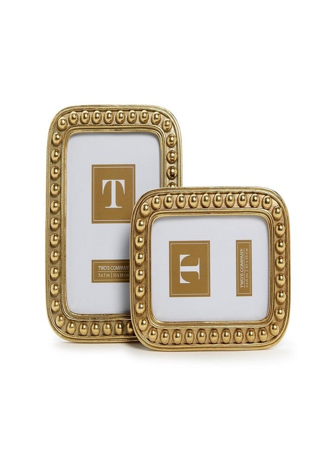 توز كومباني طقم إطارين ذهبيين من قطعتين، يتضمن مقاسين: 4×6 و5×7 بوصة، مصنوع من الراتنج والزجاج، من إكسسوارات ديكور المنزل - Image 3