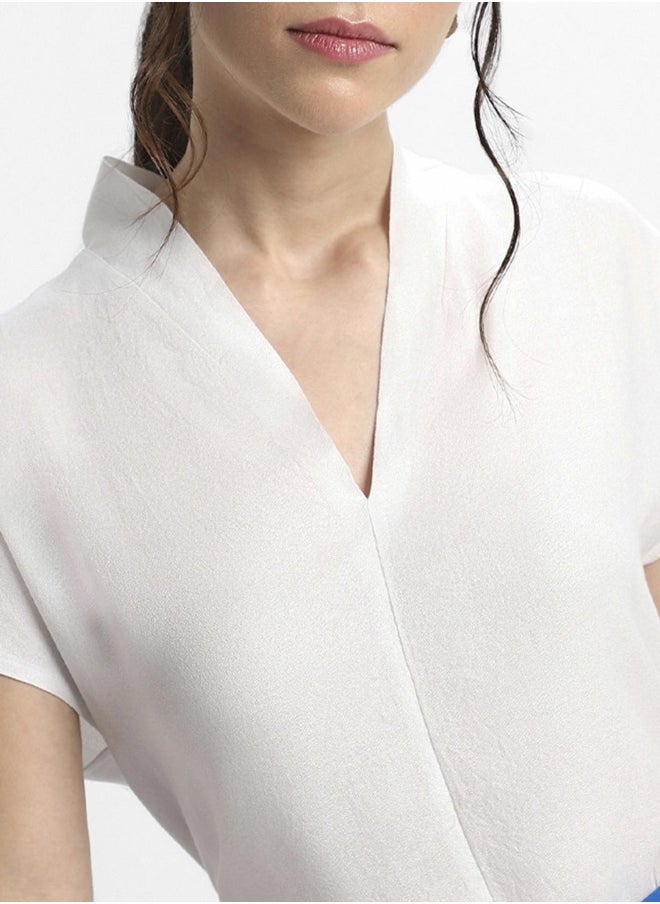 Dennis Lingo - Off White Regular Top for Women - Chic, Comfortable - Image 1