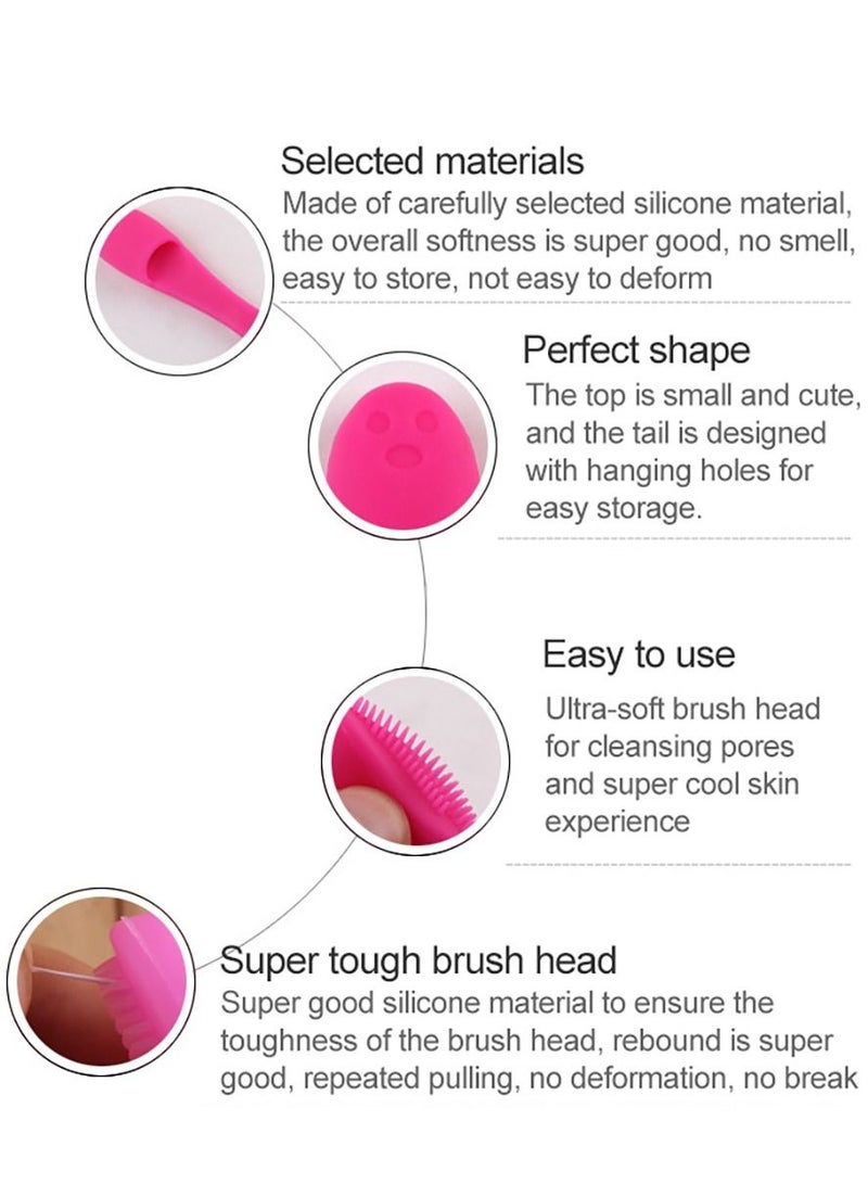 فرشاة إصبع لتنظيف الوجه من السيليكون الناعم - بينك فاتح - Image 2