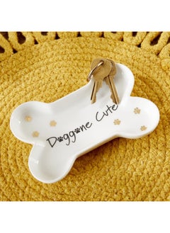 Kate Aspen Kate Aspen Doggone Cute Trinket Dish, Candy Dish, Shower Prize, Decorative Tray, Ring Holder, Jewelry Tray, Home Décor, White  - Image 1