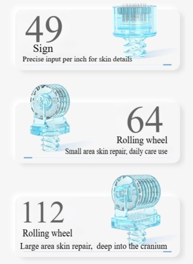 Generic New microneedle roller three-in-one microneedle roller, needle set needle hydration, (seal/cylinder roller/roller) 0.25 mm needle, can be used in combination with injection container, skin care tool, facial skin, hair and beard growth, universal for men and women  - Image 5