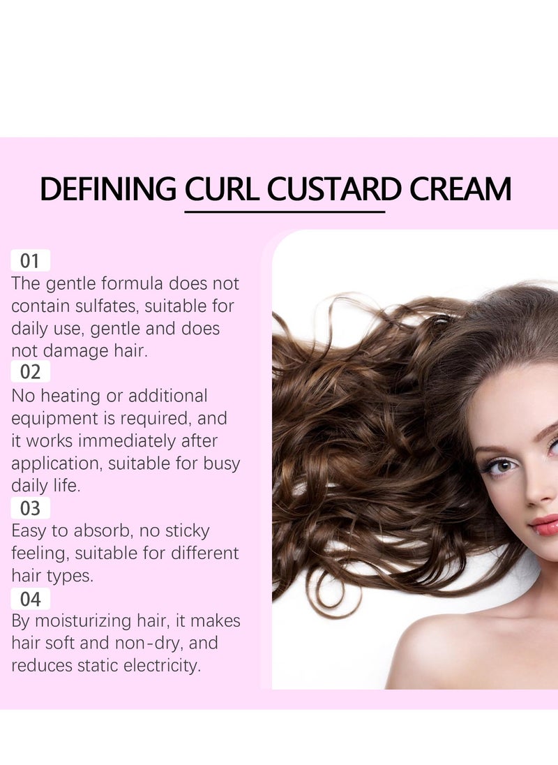 HOEGOA - No evaporation film curling cream nourishes and repairs curly hair elasticity and volume lazy long-lasting shaping cream 114g - Image 1