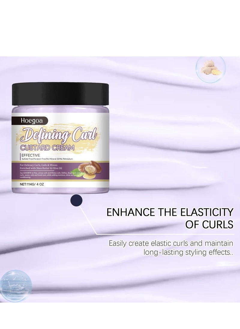 HOEGOA - No evaporation film curling cream nourishes and repairs curly hair elasticity and volume lazy long-lasting shaping cream 114g - Image 1