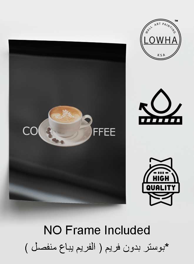 LOWHA Poster Painting Art With Four Separate Pieces Of Double-Sided Stickers Coffee For Home Bedroom Living Room And Office Decor  - Image 3
