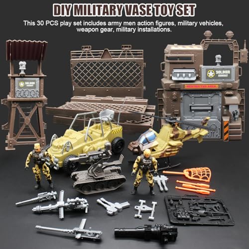 Fisca Military Toys Set Army Men Soldiers Action Figures Playset With Military Vehicles Weapon Gear Model Toy Set for Kids 3 - Image 5