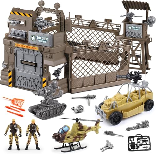 Fisca Military Toys Set Army Men Soldiers Action Figures Playset With Military Vehicles Weapon Gear Model Toy Set for Kids 3 - Image 1