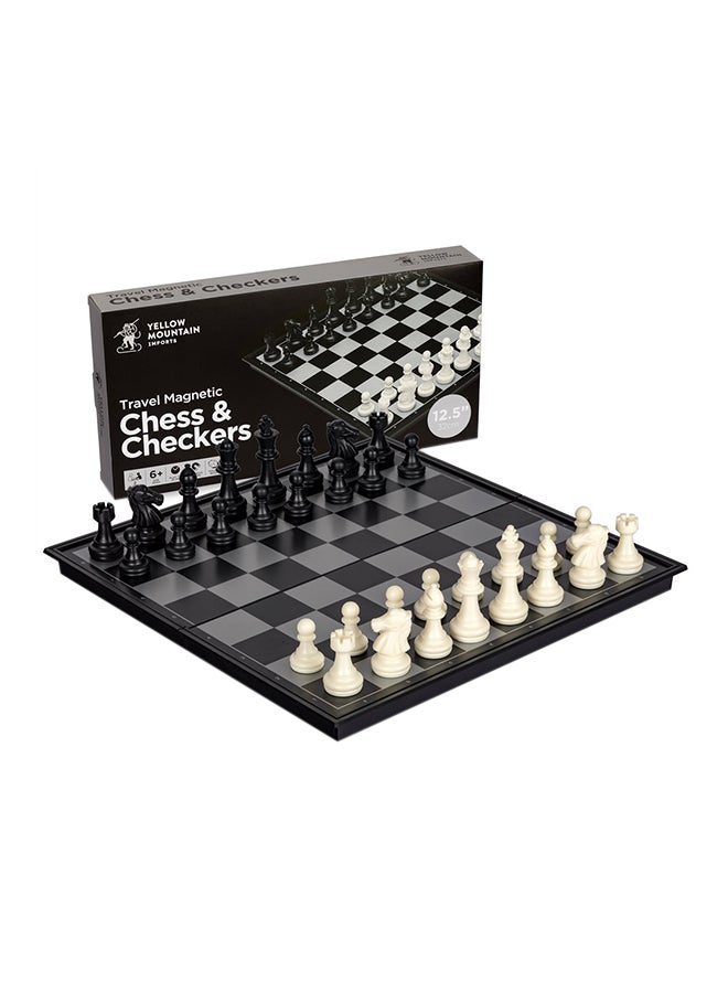 Classic Magnetic Foldable And Portable Chess Set With Board, Multicolour - Image 1