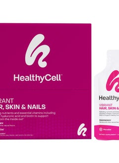 Healthycell Vibrant Hair Skin & Nails Raspberry 30 Gel Packs 0.84 fl oz (25 ml) Each 