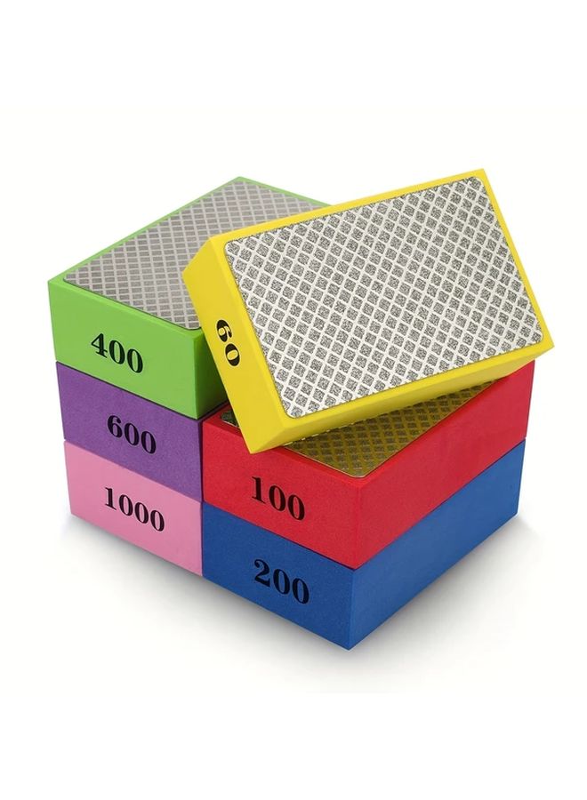 6pcs Handheld Diamond Polishing Pads 60 100 200 400 600 1000 Grit For Tile Glass Stone Marble Granite - Image 2