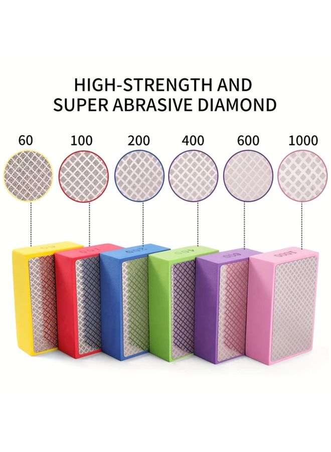 6pcs Handheld Diamond Polishing Pads 60 100 200 400 600 1000 Grit For Tile Glass Stone Marble Granite - Image 4