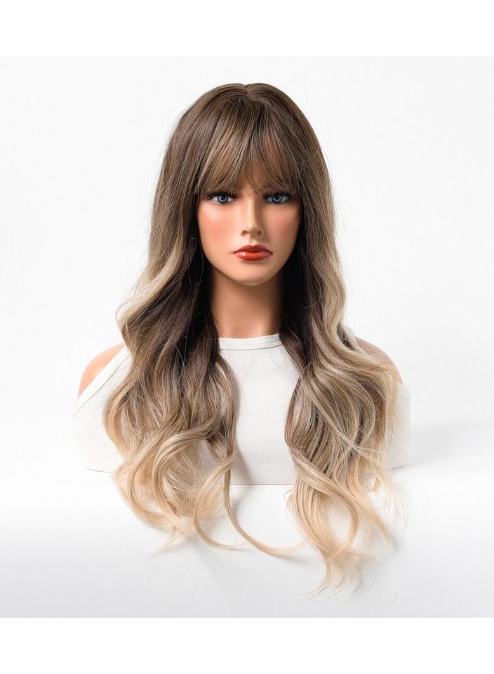 إستيل منتجات استيل شعر مستعار أنثى طويل مجعد شعر مموج كبير متوسط ​​طويل كامل أغطية الرأس بني فاتح ذهبي - Image 1