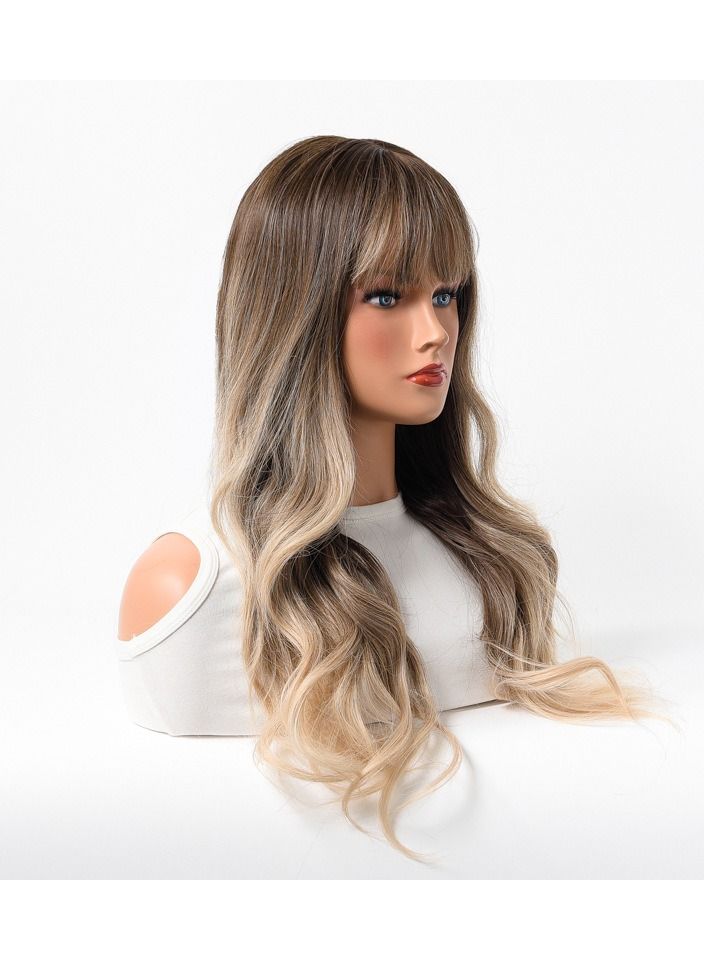 إستيل منتجات استيل شعر مستعار أنثى طويل مجعد شعر مموج كبير متوسط ​​طويل كامل أغطية الرأس بني فاتح ذهبي - Image 3