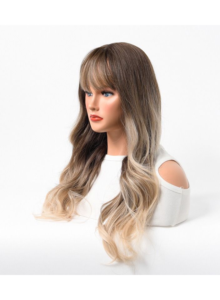 إستيل منتجات استيل شعر مستعار أنثى طويل مجعد شعر مموج كبير متوسط ​​طويل كامل أغطية الرأس بني فاتح ذهبي - Image 2