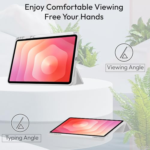 Robustrion Cover Case for Samsung Galaxy Tab S11 11" Cover with [S-Pen Holder], Hybrid Flip Cover Case for Samsung S11 Tablet 11 inch with Transparent Back [Auto Sleep Wake] - Grey - Image 4