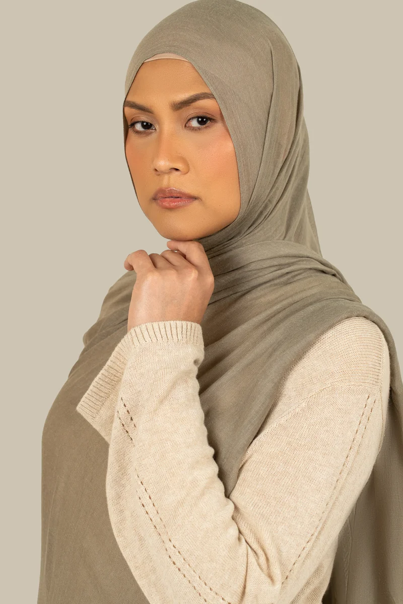 silqrose  Warm Grey Modal Silk Hijab for Women | Best Price UAE