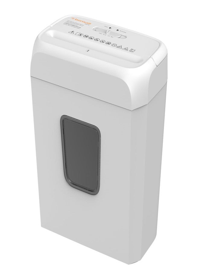 Bonsaii Low Noise Operation Paper Shredder, 6-Sheet Cross-Cut, Credit Card Shredder, Home Office, Handle for Document, Mail, Staple, 3.4 Gal Wastebasket, Easy-Carry Handle, White - Image 1