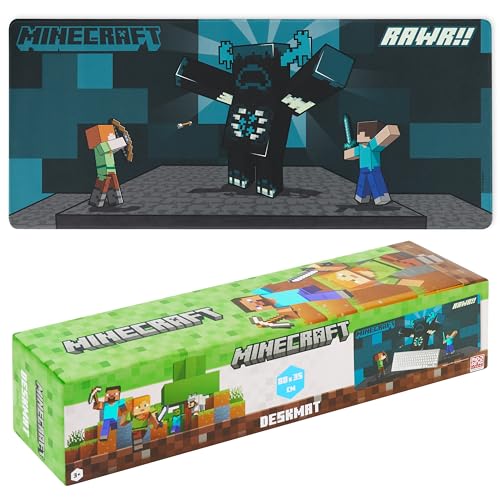 Minecraft Desk Pad for Kids and Teenagers NonSlip Desk Mouse Mat 80 x 35cm Gamer Gifts Blue - Image 1