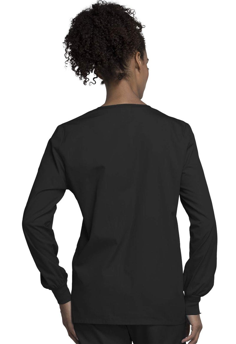 Cherokee Women's WW Snap Front Warm-Up Jacket, Black, XX-Small - Image 3