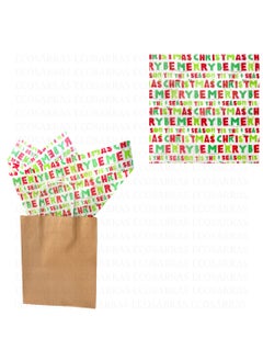 ECO SARRAS Eco Sarras Merry Christmas gift tissue paper sheets for christmas gift hampers gift packaging wedding decoration christmas decoration 90 Sheets  - Image 3