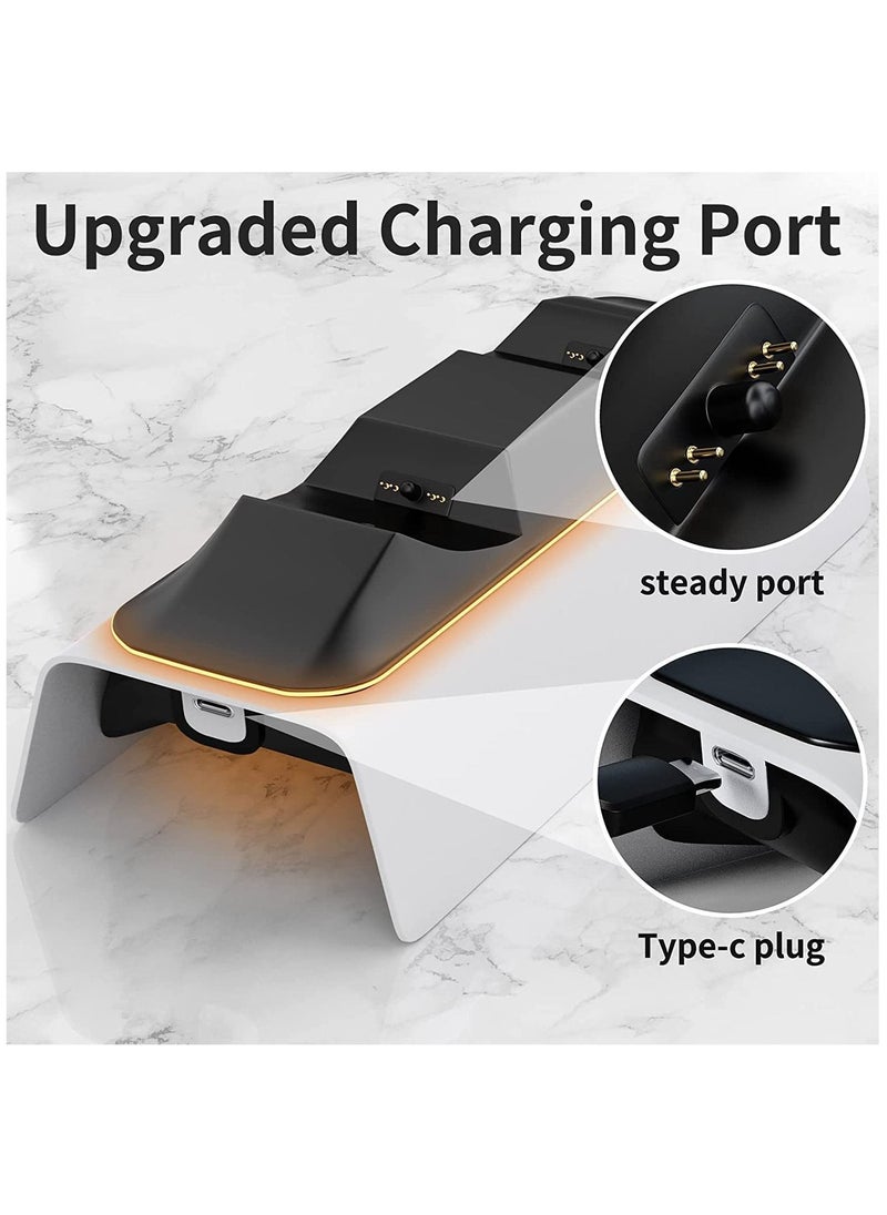 Arabest PS5 Controller Charger, PS5 Charging Station with Intelligent Chip in 3 Hrs Fast Type-C Charging, Dualsense Charging Stand Docking for Dual PS5 Controllers with LED Indicator