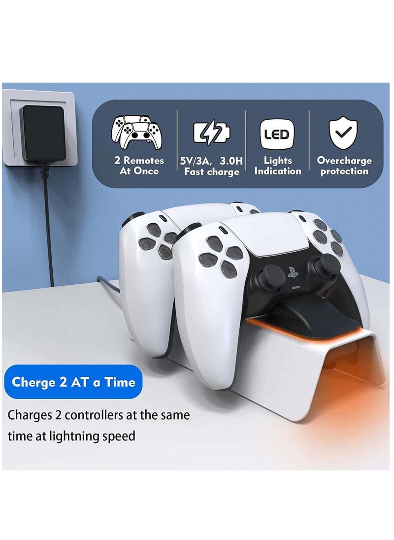 Arabest PS5 Controller Charger, PS5 Charging Station with Intelligent Chip in 3 Hrs Fast Type-C Charging, Dualsense Charging Stand Docking for Dual PS5 Controllers with LED Indicator