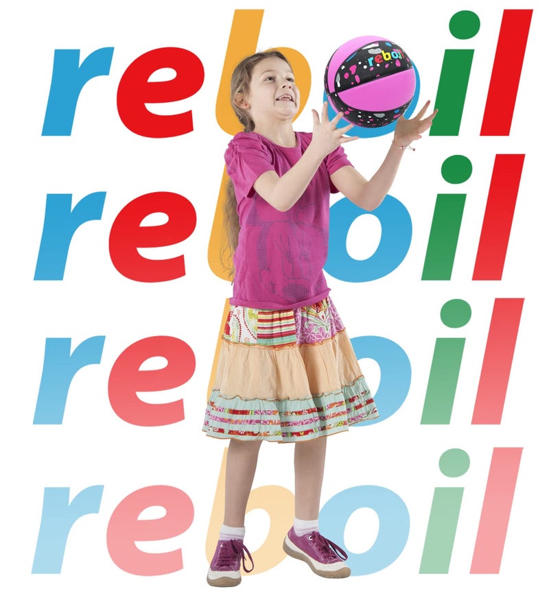 REBOILPHASE كرة سلة REBOILPHASE Go! للبنات - الحجم 37، كرة سلة للشباب، وردي/متعدد البقع - Image 5
