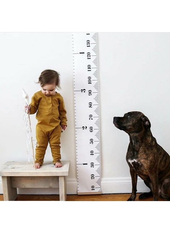 LoveNite Baby Growth Chart Height Wall Chart For Kids Wooden Frame Canvas Measurement Hanging Ruler For Child’S Room Decoration 79 X 7.9In(White) - Image 3