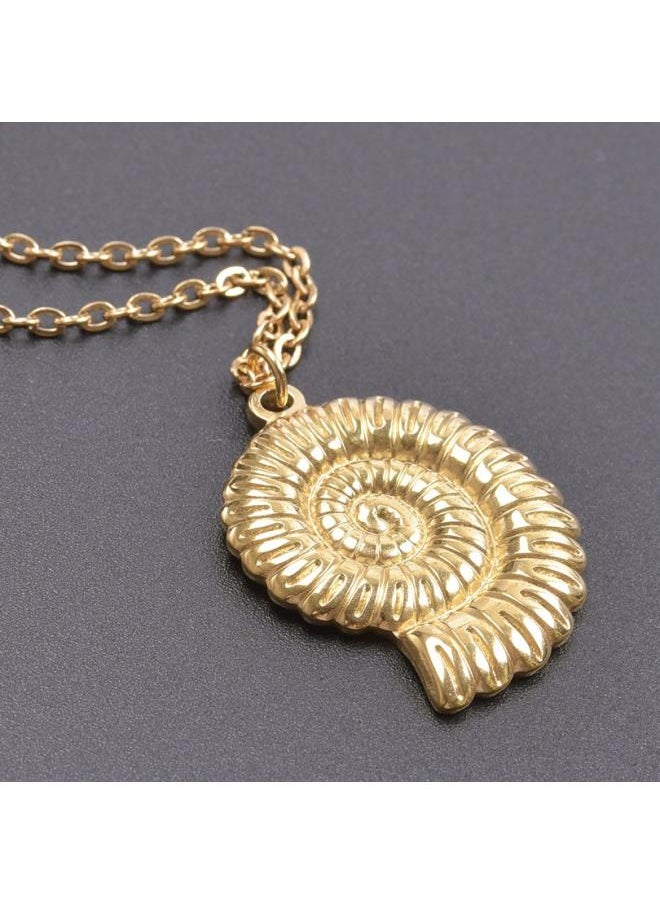 NIBEMINENT New Colorful Golden Conch Diy Jewelry Accessories Necklace 50cm Earrings Stainless Steel Pendant Material 