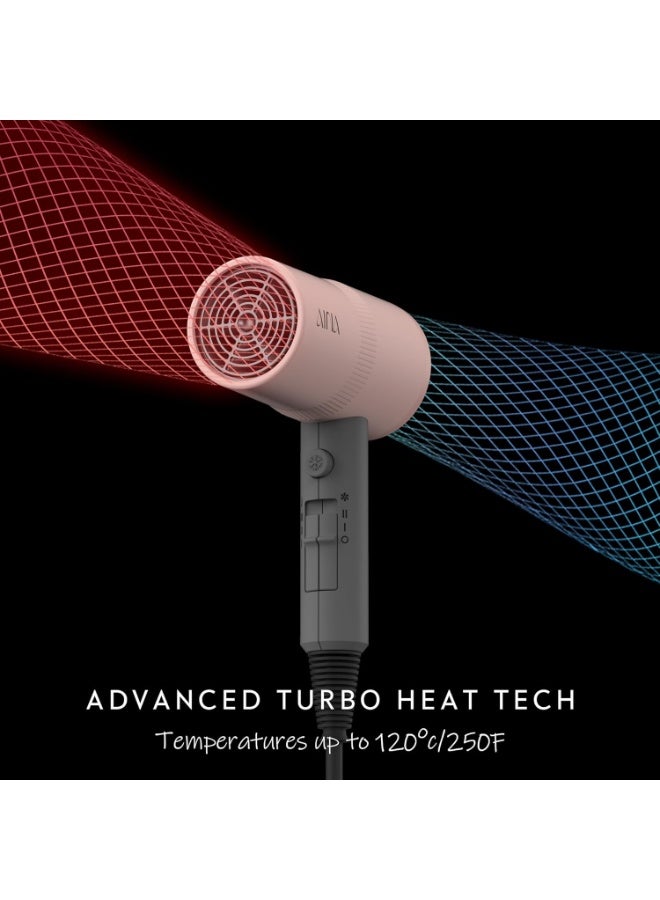 AINA Hair Dryer with Diffuser, Blow Dryer for Women | Advanced Ionic Technology, Ceramic Coating | Cold Shot Features Turbo Heat for Fast Drying and Shine 230V/BS Plug - Image 2