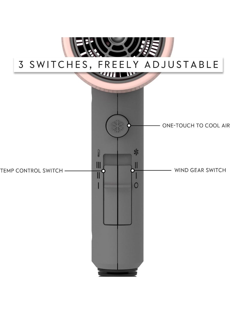 AINA Hair Dryer with Diffuser, Blow Dryer for Women | Advanced Ionic Technology, Ceramic Coating | Cold Shot Features Turbo Heat for Fast Drying and Shine 230V/BS Plug - Image 4