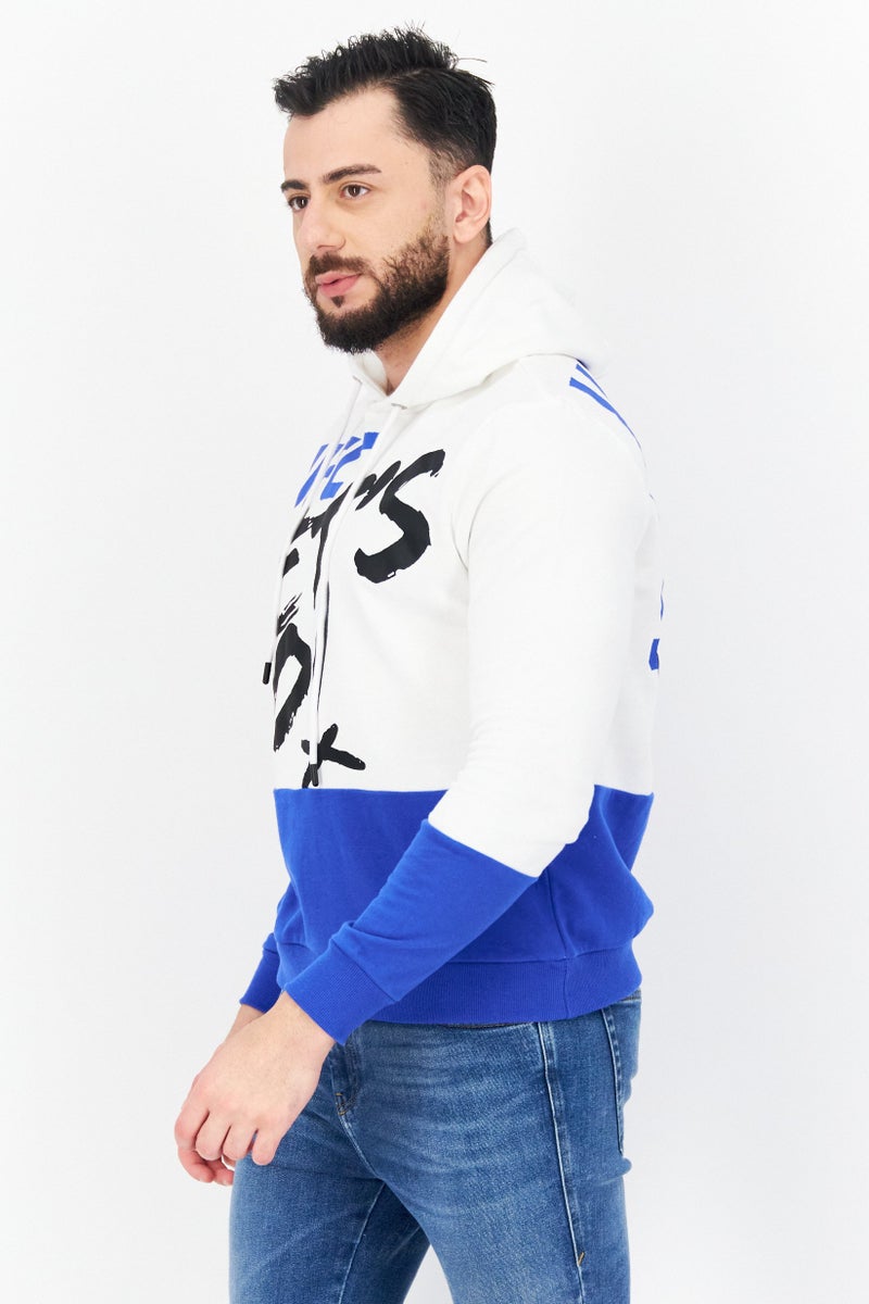 Ufc Men Hooded Brand Logo Long Sleeve Sweatshirt, White - Image 4