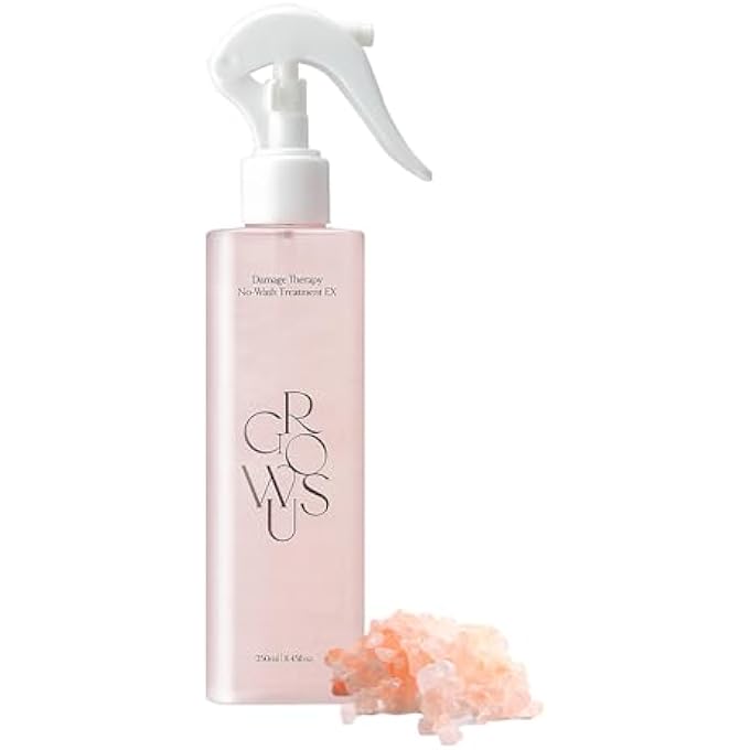 GROWUS DAMAGE THERAPY NO-WASH TREATMENT - KOREAN HAIR CARE, ROSE MUSK SCENT, HEAT PROTECTANT, LEAVE-IN HAIR SERUM FOR FRIZZY, DRY, DAMAGED HAIR, INSTANT SHINE & SMOOTH, 8.45 FL OZ - Image 1
