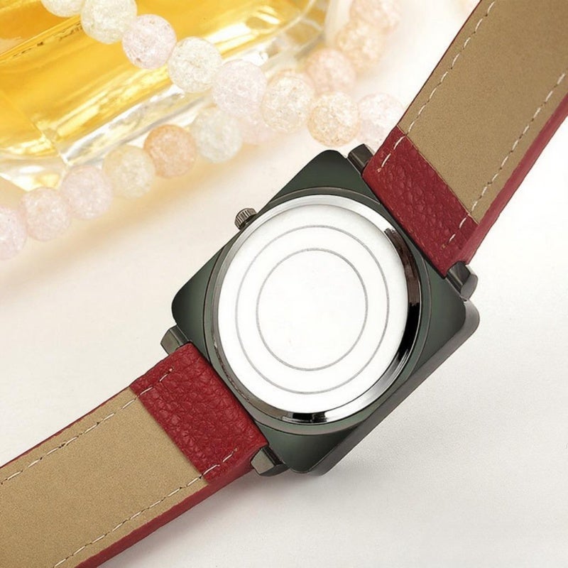 Wrist Watch: Red Stainless Steel Band - Life Waterproof Low-key Quartz Watch for Women, Girls, Business, Casual, Daily Indoor Activities - Image 2
