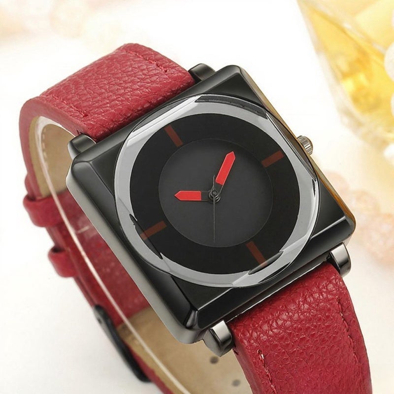 Wrist Watch: Red Stainless Steel Band - Life Waterproof Low-key Quartz Watch for Women, Girls, Business, Casual, Daily Indoor Activities - Image 4
