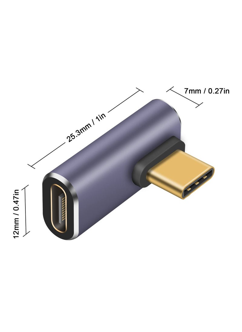 KASTWAVE USB C Right Angle Adapter for USB 4 Cable, 40Gbps USB 4 Cable Adapter, 90 Degree USB C Adapter Support 8K@60Hz Video Display 100W PD for Thunderbolt 4/3, USB C, HUB, Docking, Tablet, 2pack  - Image 5