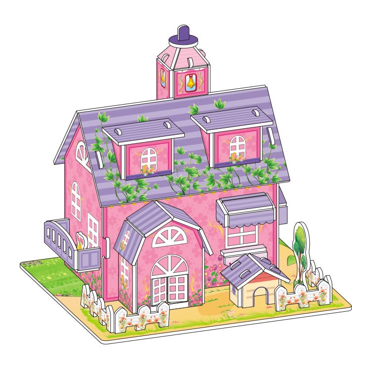 لعبة بازل ثلاثية الأبعاد مصنوعة يدويًا على شكل منزل سيارة ورقية من الفوم 61 هدية بحجم متوسط - Image 1