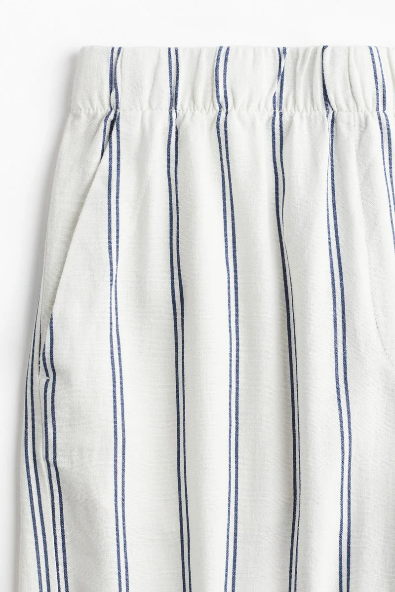 اتش اند ام Wide linen-blend trousers