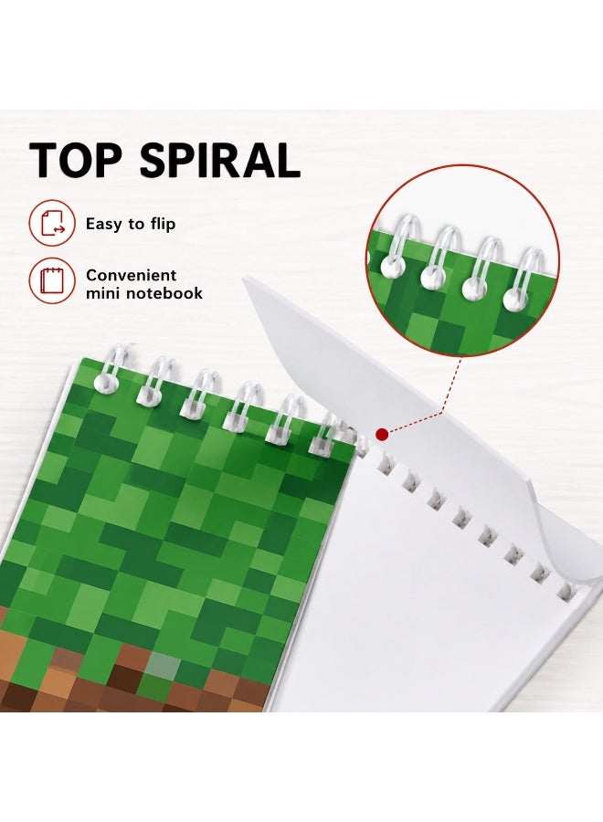 Tanyaz Pixel Art Mini Notebooks, 10 Pcs Top Spiral Notepads, 24 Pages Each, Blank Pocket Memo Pads for Notes Doodles Lists Gifts and Daily Use (10*6 CM) - Image 4