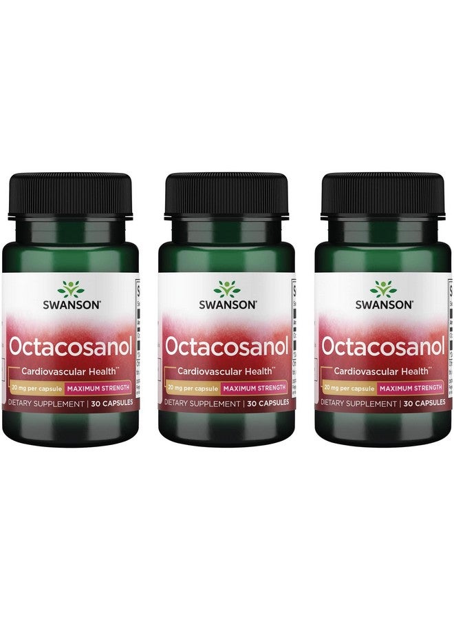 Swanson Maximum-Strength Octacosanol 20 Milligrams 30 Capsules (3 Pack)