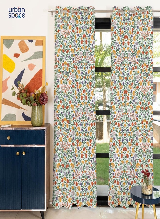 Urban Space ستائر Urban Space قطنية 100% قابلة للتخصيص، طقم من قطعتين، تحجب الضوء بنسبة 60-65%، ستائر مزخرفة مزودة بحلقات/عروات للتعليق، تتضمن رباطًا خلفيًا (Vasant) - Image 2