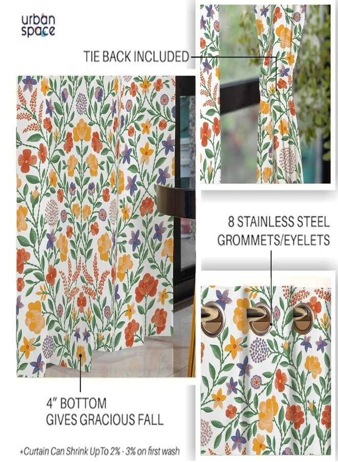 Urban Space ستائر Urban Space قطنية 100% قابلة للتخصيص، طقم من قطعتين، تحجب الضوء بنسبة 60-65%، ستائر مزخرفة مزودة بحلقات/عروات للتعليق، تتضمن رباطًا خلفيًا (Vasant) - Image 4