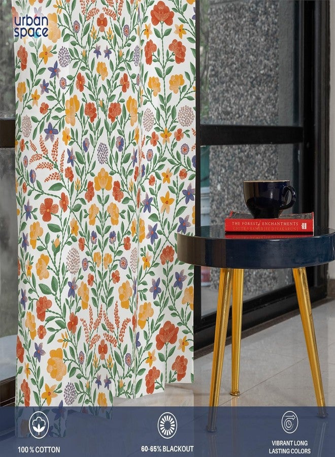 Urban Space ستائر Urban Space قطنية 100% قابلة للتخصيص، طقم من قطعتين، تحجب الضوء بنسبة 60-65%، ستائر مزخرفة مزودة بحلقات/عروات للتعليق، تتضمن رباطًا خلفيًا (Vasant) - Image 3