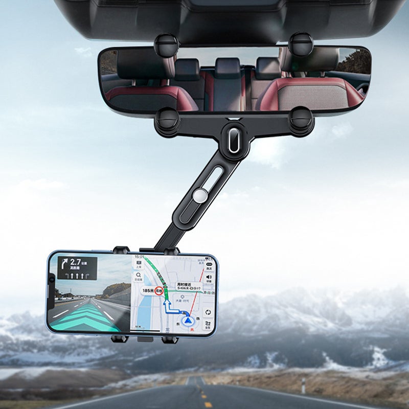 2pcs Rear View Mirror Phone Holder Multifunctional Rotatable Rearview Mirror Phone Holder for Car - Image 4