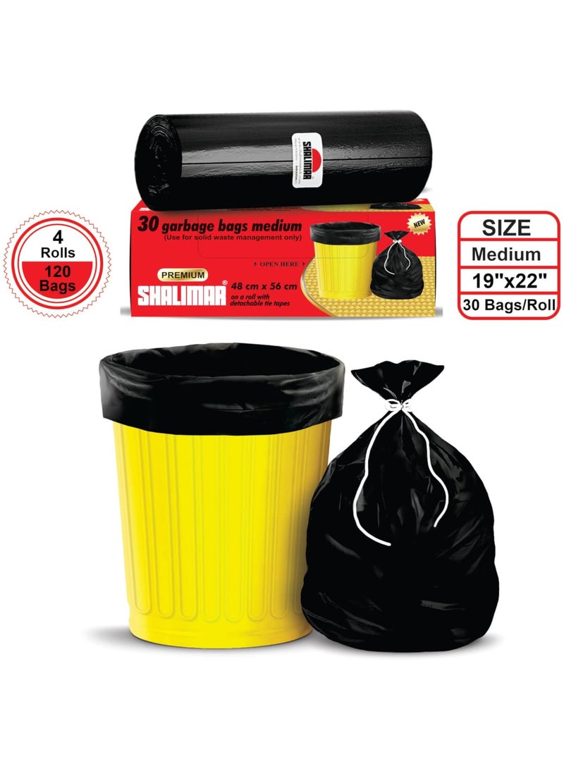 shalimar Shalimar Medium Garbage Bag – 120 Bags (4 Rolls) –  48 x 53 cm – Fits 10 to 15 Gallon Bins – Lavender Fragrance – Leak-Proof Dustbin/Trash Bags – Black  - Image 4