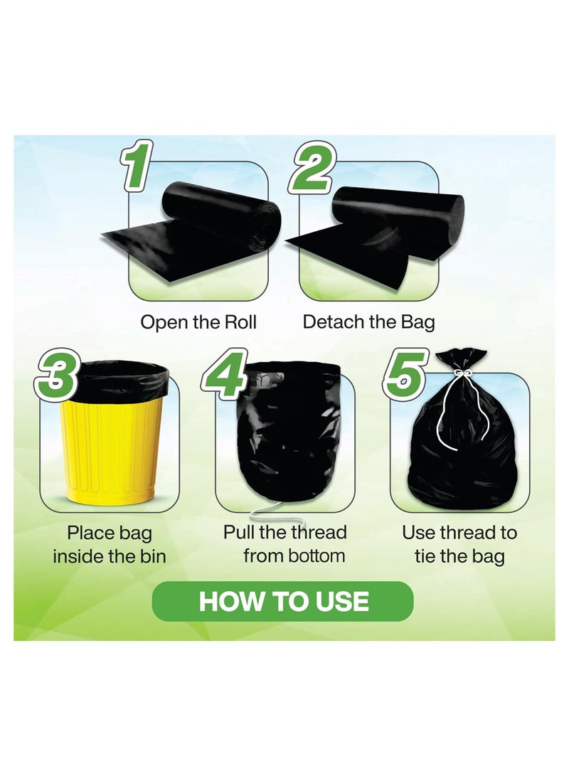shalimar Shalimar Medium Garbage Bag – 120 Bags (4 Rolls) –  48 x 53 cm – Fits 10 to 15 Gallon Bins – Lavender Fragrance – Leak-Proof Dustbin/Trash Bags – Black  - Image 3