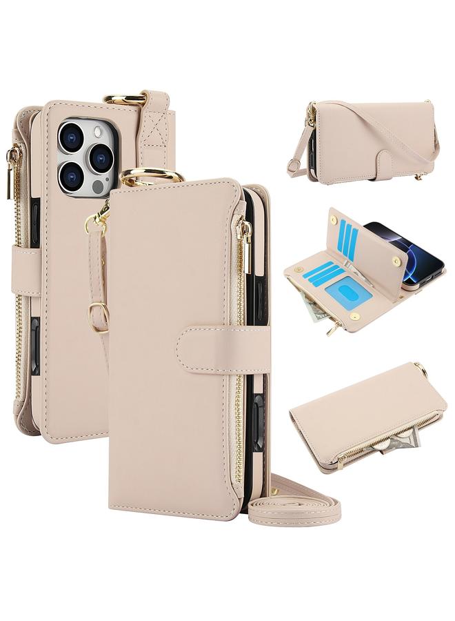 S-TOP Case For iPhone 16 Pro Max Crossbody Ring Multifunctional Wallet Leather Phone Case - Image 1