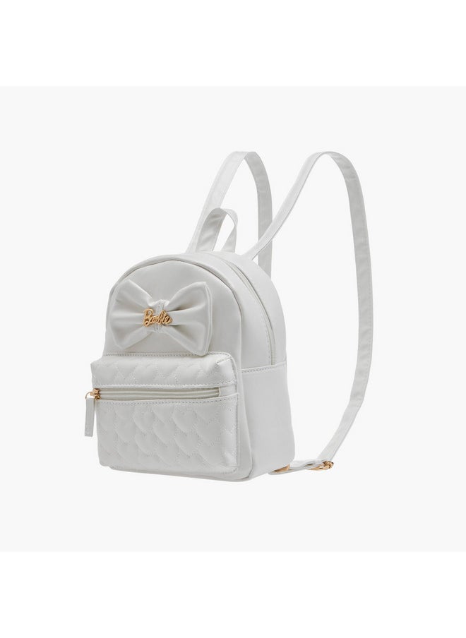 Barbie Girls Bow Applique Backpack with Zip Closure and Adjustable Strap  - Image 2