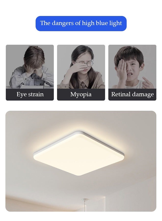 LED Ceiling Light 24W  6000K 18cm Square LED Flush Mount Ceiling Lighting Fixture for Kitchen, Bedroom, Living Room, Utility Laundry Closet Room, Natural White light - Image 2