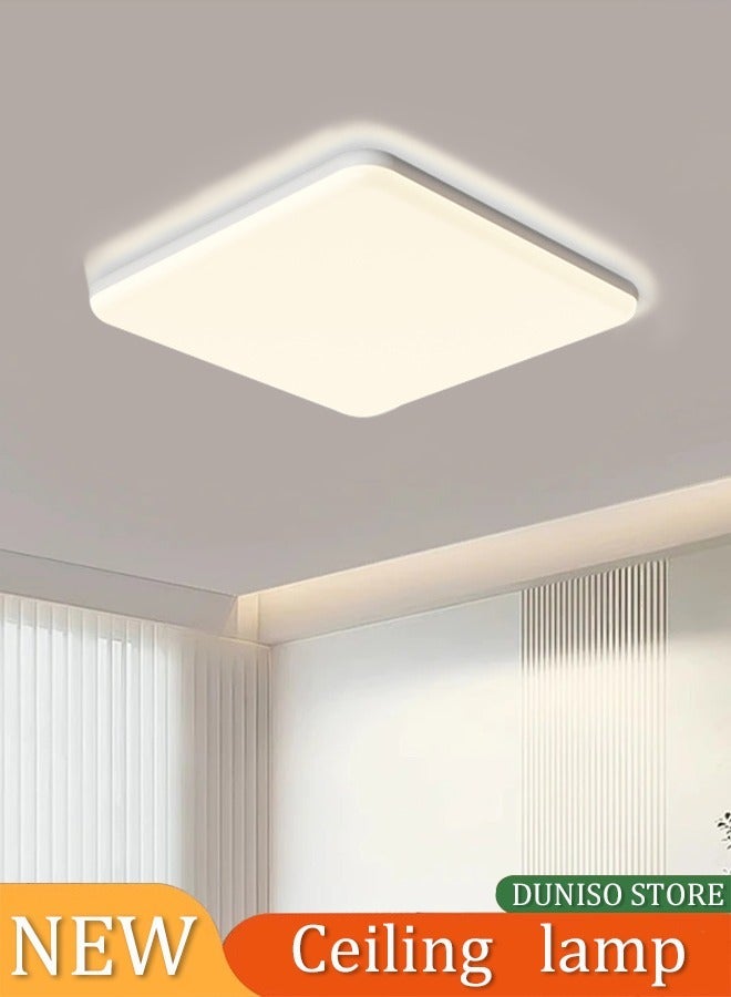 LED Ceiling Light 24W  6000K 18cm Square LED Flush Mount Ceiling Lighting Fixture for Kitchen, Bedroom, Living Room, Utility Laundry Closet Room, Natural White light - Image 1