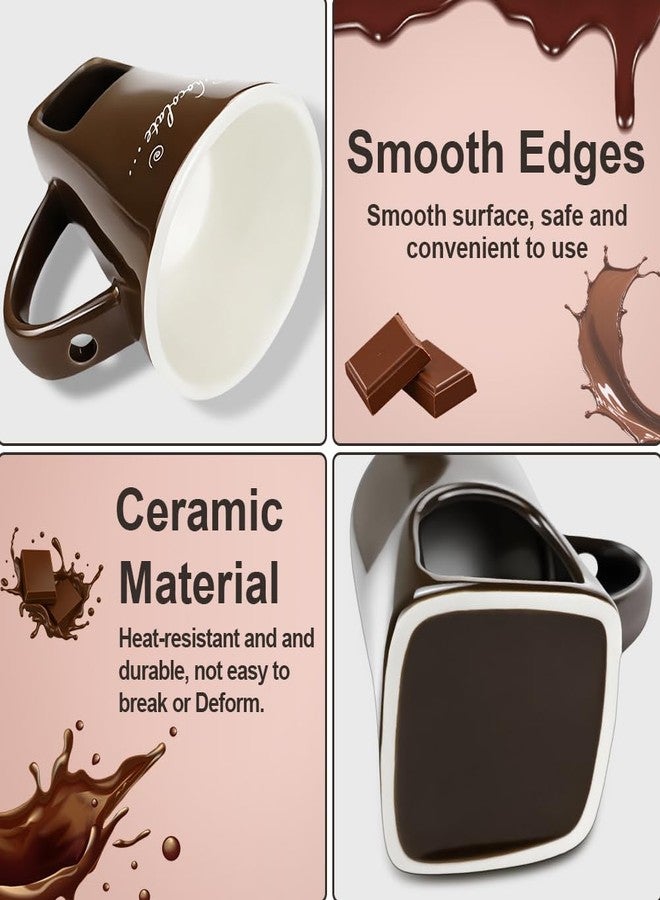 SEILETOO Fondue Cup, Chocolate Melting Fondue Mug with Fork and Candles, Ceramic Chocolate Melting Cup, For Cheese Butter, Date Night, Movie Night, Birthday, Wedding, Housewarming Gift - Image 4